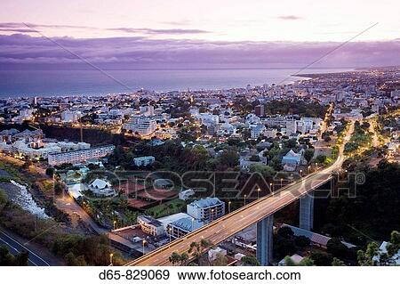 City from La Montaigne at dawn, Saint-Denis, Reunion island, France View Large Photo Image Stock Photo - City from La Montaigne at dawn, Saint-Denis, Reunion island, France. Fotosearch