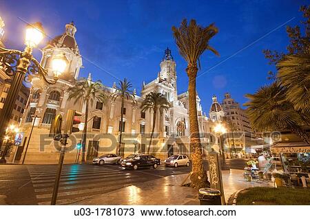 City Hall of Valencia at dusk, Spain View Large Photo Image Stock Image - City Hall of Valencia at dusk, Spain. Fotosearch