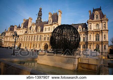 City Hall Paris, France, Europe View Large Photo Image Stock Photo - City Hall Paris, France, Europe. Fotosearch