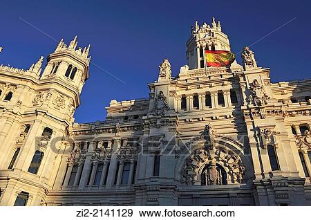 City Hall, Plaza de la Cibeles, Madrid, Spain View Large Photo Image Stock Photo - City Hall, Plaza de la Cibeles, Madrid, Spain. Fotosearch
