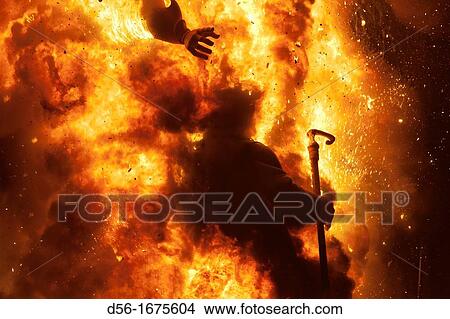 City Hall square, Burning a falla. Fallas, festive bonfires on the night of St. Joseph. Valencia. Spain View Large Photo Image Picture - City Hall square, Burning a falla. Fallas, festive bonfires on the night of St. Joseph. Valencia. Spain. Fotosearch