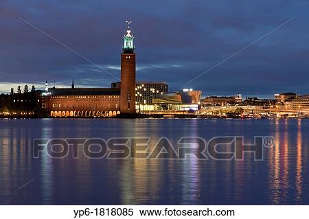 city hall with Riddarfj? rden at night, Stockholm, Sweden View Large Photo Image Stock Photography - city hall with Riddarfj? rden at night, Stockholm, Sweden. Fotosearch