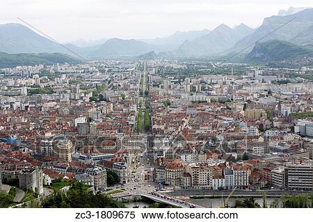 City of Grenoble, Is? re, Rh? ne-Alpes, France. View Large Photo Image Stock Photography - City of Grenoble, Is? re, Rh? ne-Alpes, France.. Fotosearch