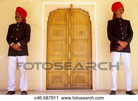 City Palace guards. Jaipur, Rajasthan, India View Large Photo Image Stock Image - City Palace guards. Jaipur, Rajasthan, India. Fotosearch