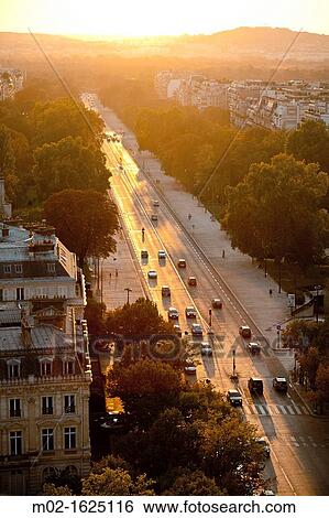Cityscape at sunset in Paris, Ile de France, France, Paris View Large Photo Image Stock Photograph - Cityscape at sunset in Paris, Ile de France, France, Paris. Fotosearch