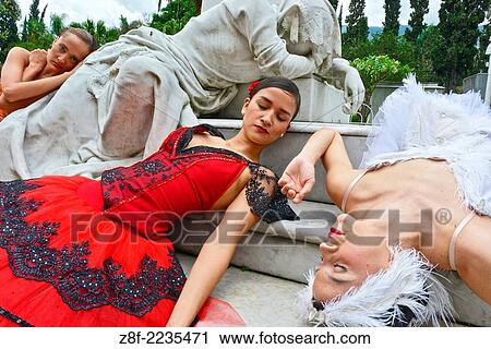Stock Image - Classic ballerina at the San Pedro Cemetey in Medellin, declared monument in 1999.. Fotosearch