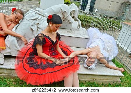 Stock Image - Classic ballerina at the San Pedro Cemetey in Medellin, declared monument in 1999.. Fotosearch