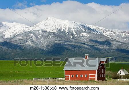 Classic red barn in the Wallowa Valley of Northeast Oregon View Large Photo Image Stock Photo - Classic red barn in the Wallowa Valley of Northeast Oregon. Fotosearch