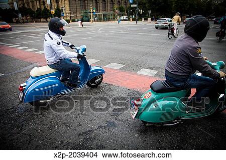 Classic Vespaciao in the streets of Vienna, Austria. View Large Photo Image Picture - Classic Vespaciao in the streets of Vienna, Austria.. Fotosearch