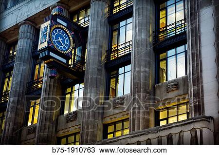 classical facade of office building with clock View Large Photo Image Stock Image - classical facade of office building with clock. Fotosearch