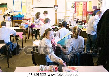 Classroom of 12-13 year old children in a comprehensive school, Sheffield View Large Photo Image Stock Image - Classroom of 12-13 year old children in a comprehensive school, Sheffield. Fotosearch