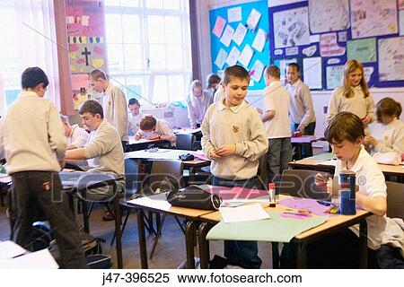 Stock Photography - Classroom of 12-13 year old children in a comprehensive school, Sheffield. Fotosearch