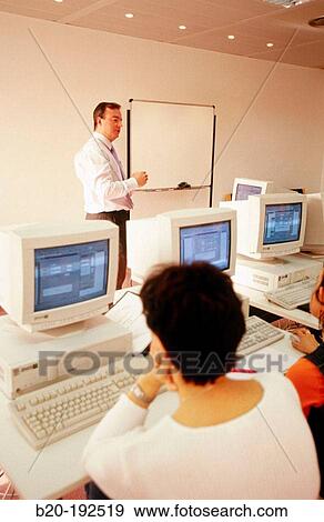Classroom of computers, training at hospital View Large Photo Image Stock Photo - Classroom of computers, training at hospital. Fotosearch