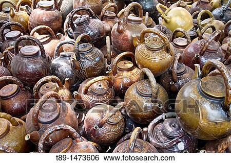 clay pots in a souvenir shop in Vietnam View Large Photo Image Stock Photograph - clay pots in a souvenir shop in Vietnam. Fotosearch
