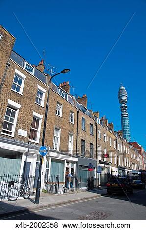 Cleveland street Fitzrovia district central London England Britain UK Europe. View Large Photo Image Stock Photo - Cleveland street Fitzrovia district central London England Britain UK Europe.. Fotosearch