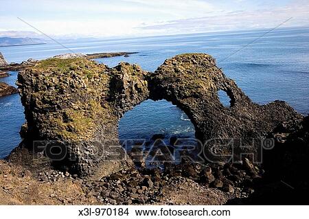 Picture - Cliffs near Arnarstapi, Snaefellsnes peninsula Iceland. Fotosearch