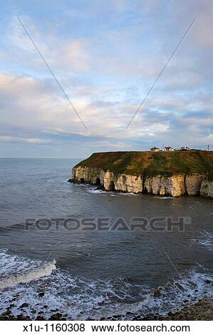 Clifftop Houses at Flamborough Head Yorkshire England View Large Photo Image Stock Photo - Clifftop Houses at Flamborough Head Yorkshire England. Fotosearch