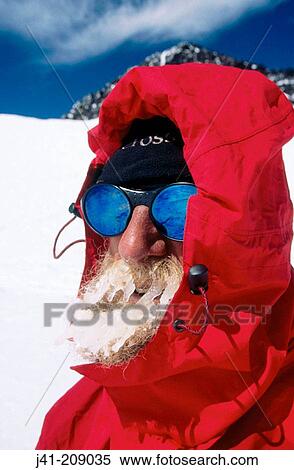 Climber with iced-up beard. Denali National Park. Alaska. USA View Large Photo Image Stock Photography - Climber with iced-up beard. Denali National Park. Alaska. USA. Fotosearch