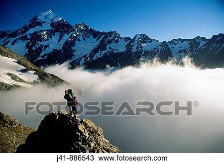Climbers on Copland Ridge Mount Cook National Park Mount Cook behind New Zealand View Large Photo Image Stock Image - Climbers on Copland Ridge Mount Cook National Park Mount Cook behind New Zealand. Fotosearch
