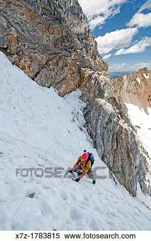 climbing The June Couloir on the North Face of Williams Peak high above the Sawtooth Valley in the Sawtooth Mountains near the town of Stanley in central Idaho View Large Photo Image Stock Photography - climbing The June Couloir on the North Face of Williams Peak high above the Sawtooth Valley in the Sawtooth Mountains near the town of Stanley in central Idaho. Fotosearch