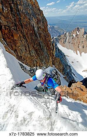 climbing The June Couloir on the North Face of Williams Peak high above the Sawtooth Valley in the Sawtooth Mountains near the town of Stanley in central Idaho View Large Photo Image Stock Photography - climbing The June Couloir on the North Face of Williams Peak high above the Sawtooth Valley in the Sawtooth Mountains near the town of Stanley in central Idaho. Fotosearch