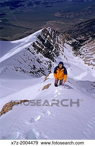 climbing the Southwest Ridge of Borah Peak which is rated Class 3 and located in the Lost River Mountains in central Idaho. View Large Photo Image Stock Photo - climbing the Southwest Ridge of Borah Peak which is rated Class 3 and located in the Lost River Mountains in central Idaho.. Fotosearch