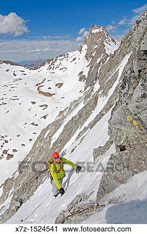 Climbing the Vertical Perceptions Couloir on the North Face of Cobb Peak in the Pioneer Mountians of central Idaho View Large Photo Image Stock Image - Climbing the Vertical Perceptions Couloir on the North Face of Cobb Peak in the Pioneer Mountians of central Idaho. Fotosearch