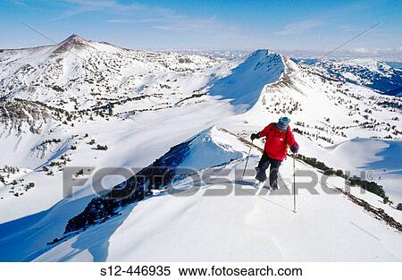 Stock Photography - Climbing up Pete's Point. Eaglecap Wilderness. Oregon. USA.. Fotosearch