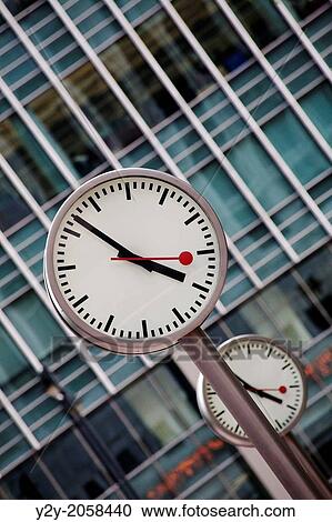 Clock and building at Canary Wharf, London, England, UK View Large Photo Image Stock Image - Clock and building at Canary Wharf, London, England, UK. Fotosearch