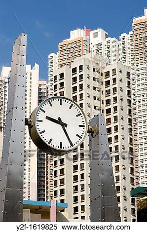 clock and high rise apartments near Aberdeen, Hong Kong View Large Photo Image Stock Photography - clock and high rise apartments near Aberdeen, Hong Kong. Fotosearch