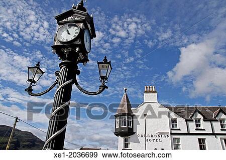 Clock, hotel, Ullapool, Highland, Scotland, UK View Large Photo Image Stock Photo - Clock, hotel, Ullapool, Highland, Scotland, UK. Fotosearch