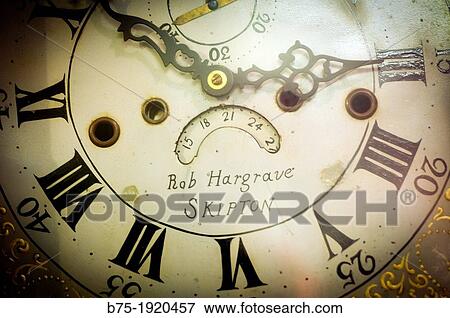 Stock Photo - Clock of a clock maker, Rob Hargrave, Skipton, Yorkshire, England, UK. Fotosearch