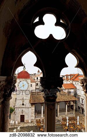clock tower from catedral. trogir View Large Photo Image Stock Image - clock tower from catedral. trogir. Fotosearch