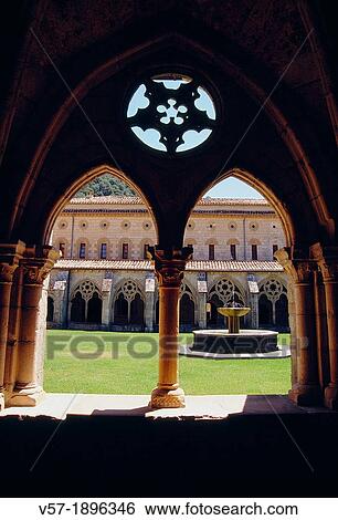 Cloister. Monastery of Santa Maria de Iranzu, Navarra, Spain. View Large Photo Image Stock Photograph - Cloister. Monastery of Santa Maria de Iranzu, Navarra, Spain.. Fotosearch
