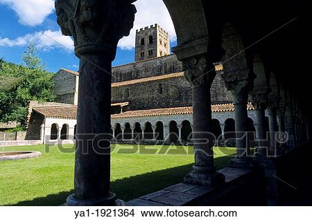 Cloister of abbey Saint Michel de Cuxa, Codalet, Eastern Pyrenees, Languedoc-Roussillon, France View Large Photo Image Picture - Cloister of abbey Saint Michel de Cuxa, Codalet, Eastern Pyrenees, Languedoc-Roussillon, France. Fotosearch