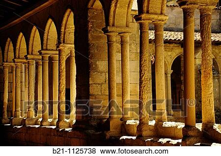 Cloister of collegiate church (14th century), Saint-Emilion, Gironde, Aquitaine, France View Large Photo Image Stock Photo - Cloister of collegiate church (14th century), Saint-Emilion, Gironde, Aquitaine, France. Fotosearch