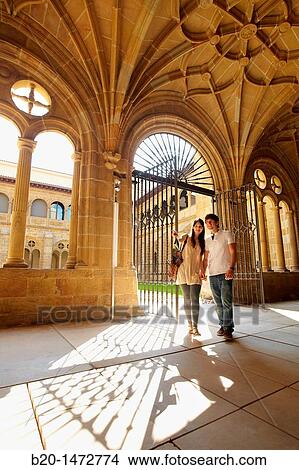 Picture - Cloister of former Dominican convent (16th century), Museo San Telmo museum, San Sebastian, Gipuzkoa, Basque Country, Spain. Fotosearch