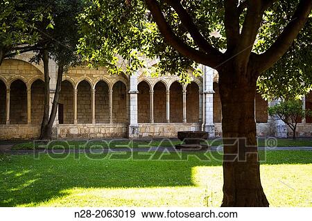 Cloister of Gothic Cathedral, Santander, Way of St James, Cantabria, Spain View Large Photo Image Stock Photo - Cloister of Gothic Cathedral, Santander, Way of St James, Cantabria, Spain. Fotosearch