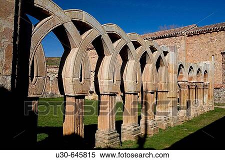 Cloister of San Juan de Duero near Soria. Castilla-Le? n, Spain View Large Photo Image Stock Photography - Cloister of San Juan de Duero near Soria. Castilla-Le? n, Spain. Fotosearch