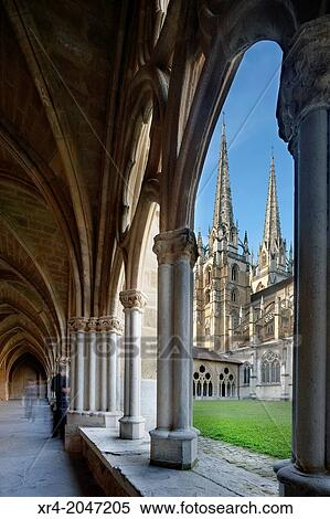 Cloister of the Cathedral of Bayonne, Bayonne, Aquitaine, Pyrenees Atlantiques, France. View Large Photo Image Stock Photography - Cloister of the Cathedral of Bayonne, Bayonne, Aquitaine, Pyrenees Atlantiques, France.. Fotosearch