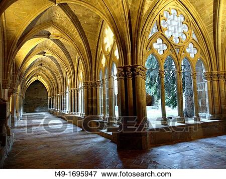 Cloister of the monastery of Veruela View Large Photo Image Stock Photo - Cloister of the monastery of Veruela. Fotosearch