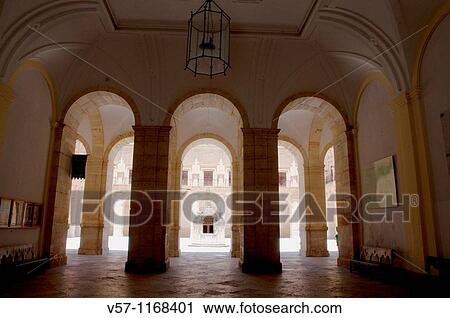 Cloister of the monastery. Ucl? s, Cuenca province, Castilla La Mancha, Spain. View Large Photo Image Stock Image - Cloister of the monastery. Ucl? s, Cuenca province, Castilla La Mancha, Spain.. Fotosearch