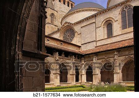 Cloister of the Saint-Etienne Cathedral (12th-18th century), Cahors, Lot, Midi-Pyrenees, France View Large Photo Image Picture - Cloister of the Saint-Etienne Cathedral (12th-18th century), Cahors, Lot, Midi-Pyrenees, France. Fotosearch