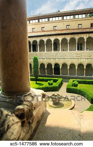 Cloister, Santa Maria de Ripoll Monastery, Girona, Catalonia, Spain View Large Photo Image Stock Photograph - Cloister, Santa Maria de Ripoll Monastery, Girona, Catalonia, Spain. Fotosearch