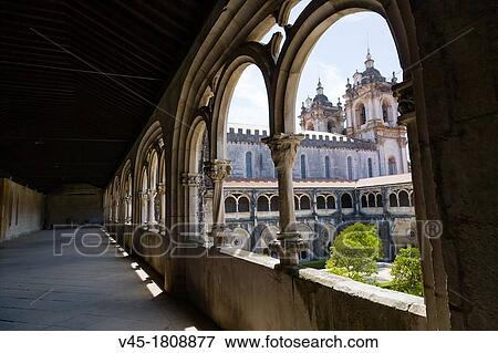 Cloisters and the church, Interior of Mosteiro de Santa Maria de Alcobaca, Alcobaca Monastery, Alcobaca, Oeste, Leiria District, Portugal. View Large Photo Image Stock Photo - Cloisters and the church, Interior of Mosteiro de Santa Maria de Alcobaca, Alcobaca Monastery, Alcobaca, Oeste, Leiria District, Portugal.. Fotosearch