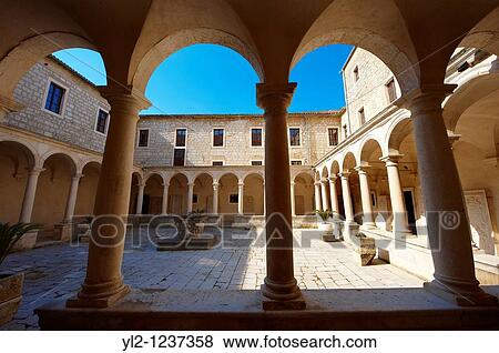 Cloisters of the monartery of St Francis, Zadar, Croatia View Large Photo Image Stock Photo - Cloisters of the monartery of St Francis, Zadar, Croatia. Fotosearch