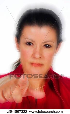 Close up abstract of attractive businesswoman in red showing lots of emotion of anger stress frustration stern and disappointment pointing finger View Large Photo Image Stock Image - Close up abstract of attractive businesswoman in red showing lots of emotion of anger stress frustration stern and disappointment pointing finger. Fotosearch