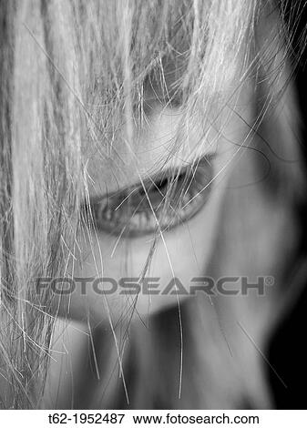 Close-up face of woman with facial hair, black and white. View Large Photo Image Stock Photo - Close-up face of woman with facial hair, black and white.. Fotosearch