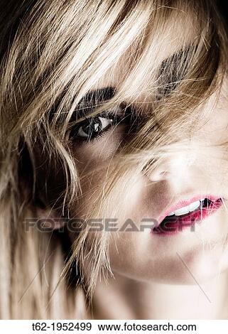 Close-up face of woman with facial hair, black and white. View Large Photo Image Stock Photo - Close-up face of woman with facial hair, black and white.. Fotosearch