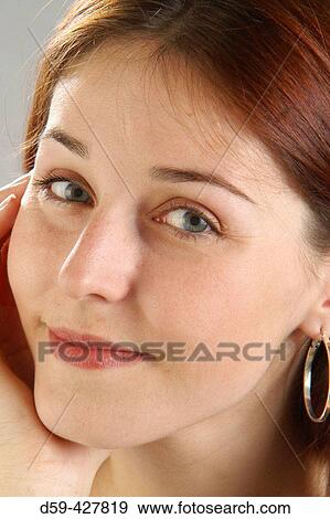 Close-up face, young woman 25 years old. View Large Photo Image Stock Photo - Close-up face, young woman 25 years old.. Fotosearch